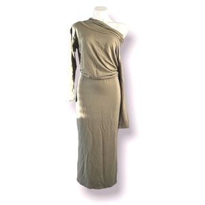 DKNY Pure Cargo Green khaki maxi Dress Size M
